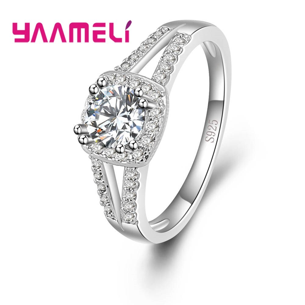 Klassieke AAA Zircon Engagement Rings 925 Sterling Zilveren Ring Voor Vrouwen Bruiloft Sieraden