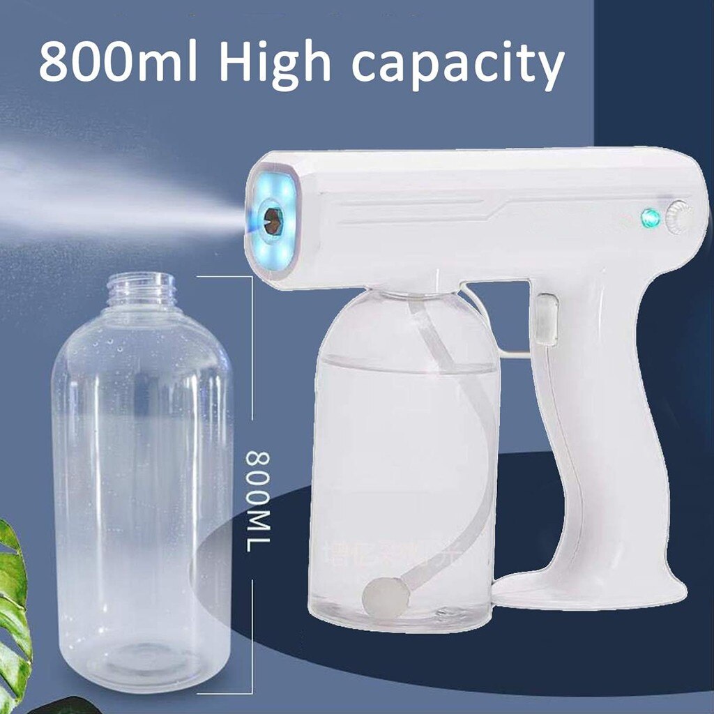 800ML Blue Light Nano Steam Gun Atomizing Fogger Disinfection-Sprayer Gun Wireless Nano Mixed Vapor Nano Battery Spray Machine #