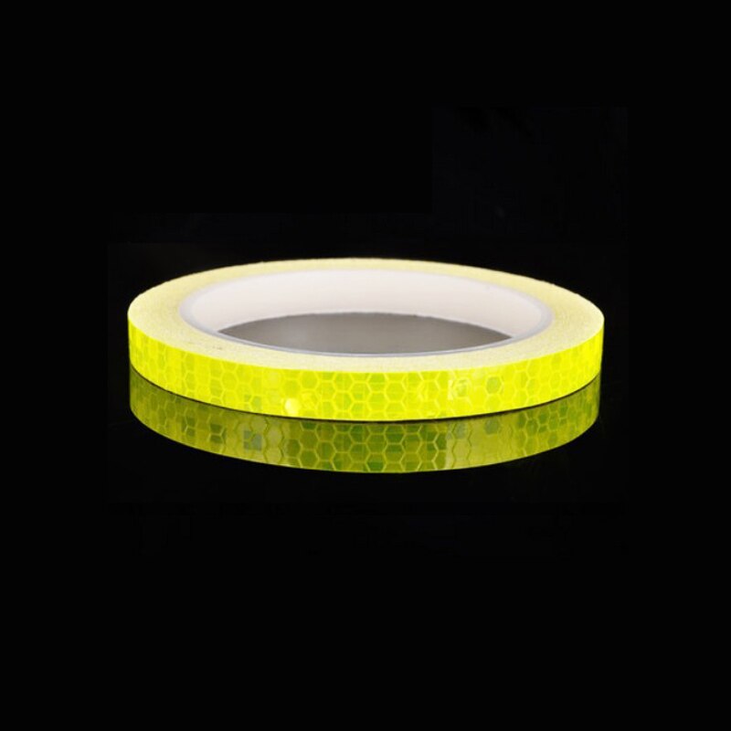 Fluorescerende Fiets Reflecterende Stickers Fiets Reflecterende Tape Mtb Lijm Reflectoren Tape Strips Fietsen Velg Decor: Yellow 1cm 8m
