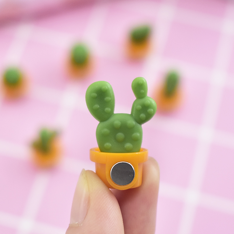6pcs/set Top1 Fridge Magnet Cute Cactus Fridge Magnets Small Cactus Succulent Plant Refrigerator Decorations Message Sticker