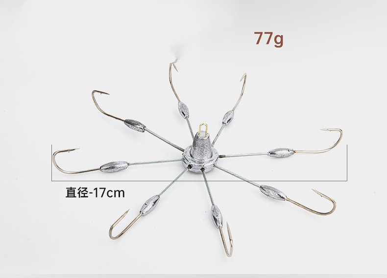 Fishing Crab Hook 6/8/10 Hooks Crabs Trap Fishhook with Lead Explosion Fishing Hooks: WHITE