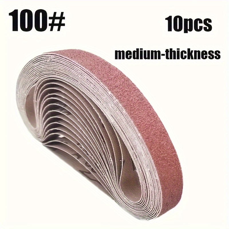 520x20mm 10 stuks 60/100/240/320/800 # Kleine mini-bandschuurmachine voor het slijpen van roestvrij staal, polijsten, roestverwijdering, schuurdoek: Oranje