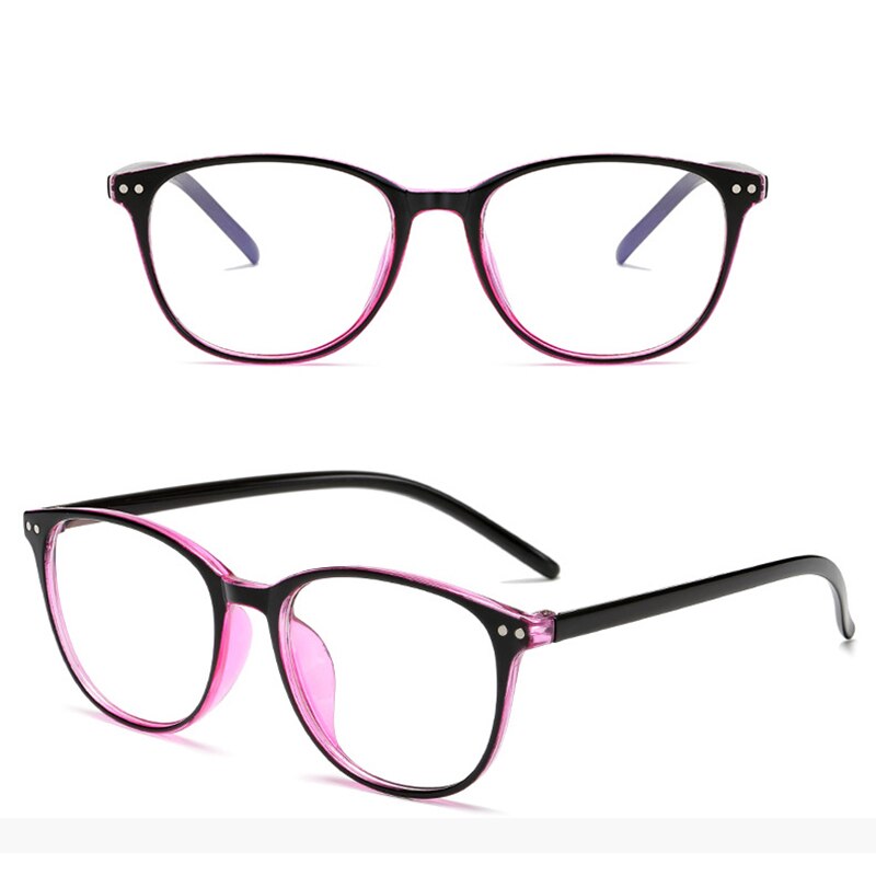 Unisex Computer Glasses Blue Light Blocking Anti Fatigue Ultra Light Round Nerd Eyeglass Frames Teens Boy Girl Anti Eye: black red