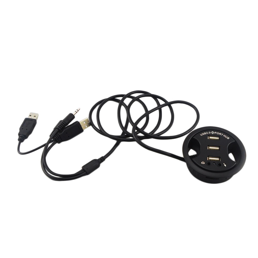 CARPRIE Usb Hub 2.0 Multi Usb 2.0 Hub Usb Splitter Mount In Desk 3-Port External Stereo Sound Adapter Combo Usb Hub 3 Port #4 2