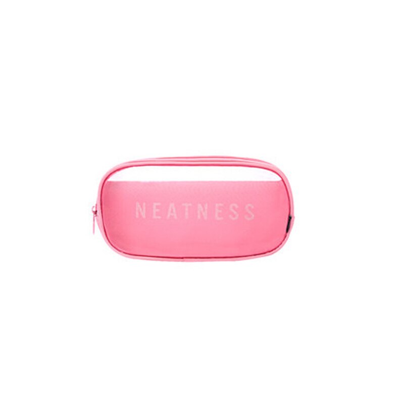 Kosmetyczka podróżna kobiety Zipper makijaż przezroczysta torba na kosmetyki organizator pokrowiec kosmetyczka zestaw kosmetyczny torebka: M pink