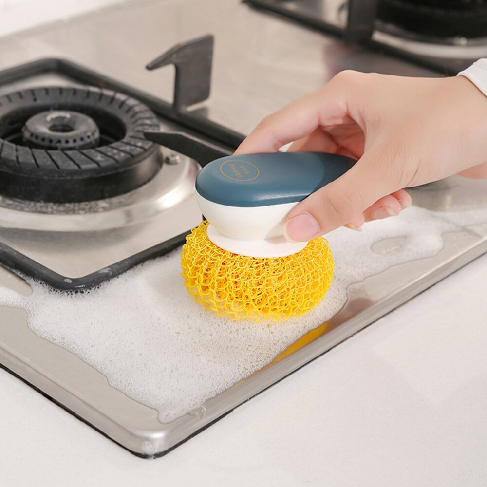 3PCS Scouring Brush Kitchen Utensil Pot Pan Dish Scouring Cleaning
