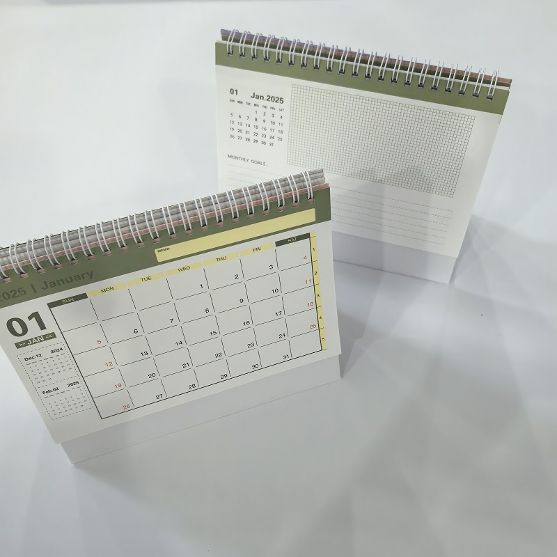 Bureaukalender Kleine Staande,Spiraal Staande Kalender | 2025 Planning Dagelijkse planning 360 graden pagina's draaien,Omklapbare kalender voor in de klas, dubbelzijdig klein bureau