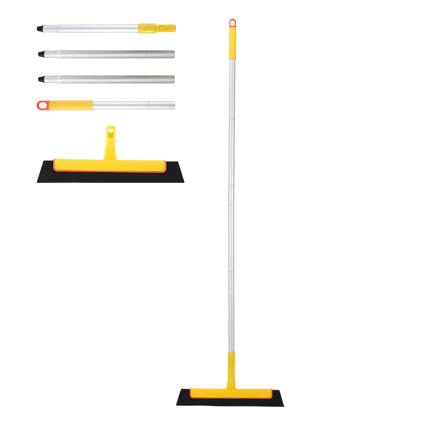Cleanhome 38 Inch Verstelbare Zuigmond Bezem Glas Ruitenwisser Water Veegmachine Voor Badkamer Glas Window Cleaning Floor Ruitenwisser Bezem: Yellow