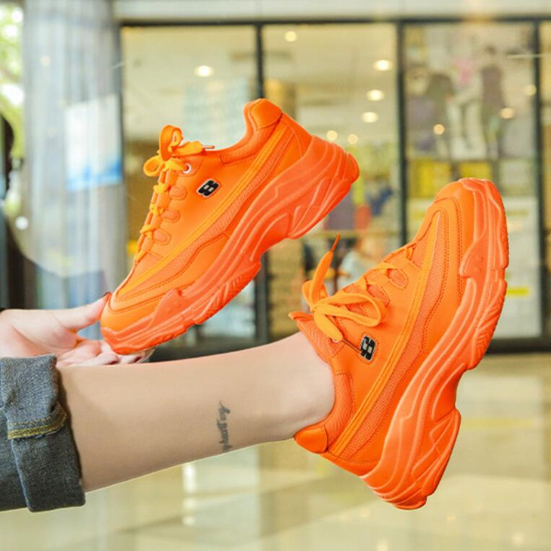Chunky sneakers kvinnor vulkanisera skor ljus godis färg fritidsskor kvinna sneakers kvinnor lägenheter platå dam skor