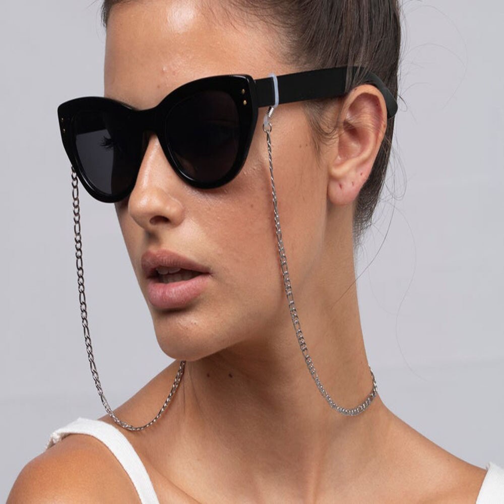 Occhiali da vista occhiali da suola occhiali porta catena per occhiali cordino cordino collana occhiali catena occhiali porta cordino corda per collo corda: 02 argento