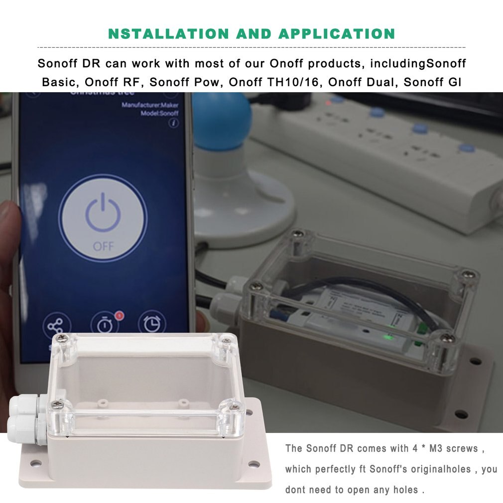 Caja de conexiones impermeable IP66, carcasa resistente al agua, compatible con Sonoff Basic/RF/Dual/Pow para luces de árbol de Navidad