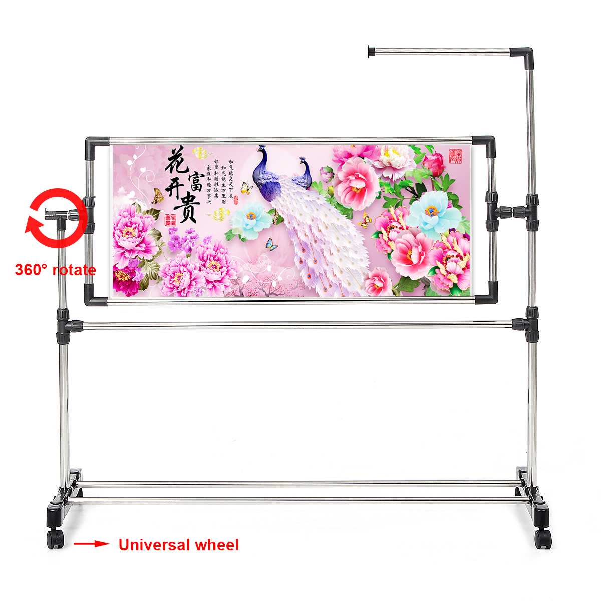 Stainless Steel Cross Stitch Frame tool Adjustable Chinese Cross Stitch Embroidery Floor Stand & Clothes Hanger stand Household