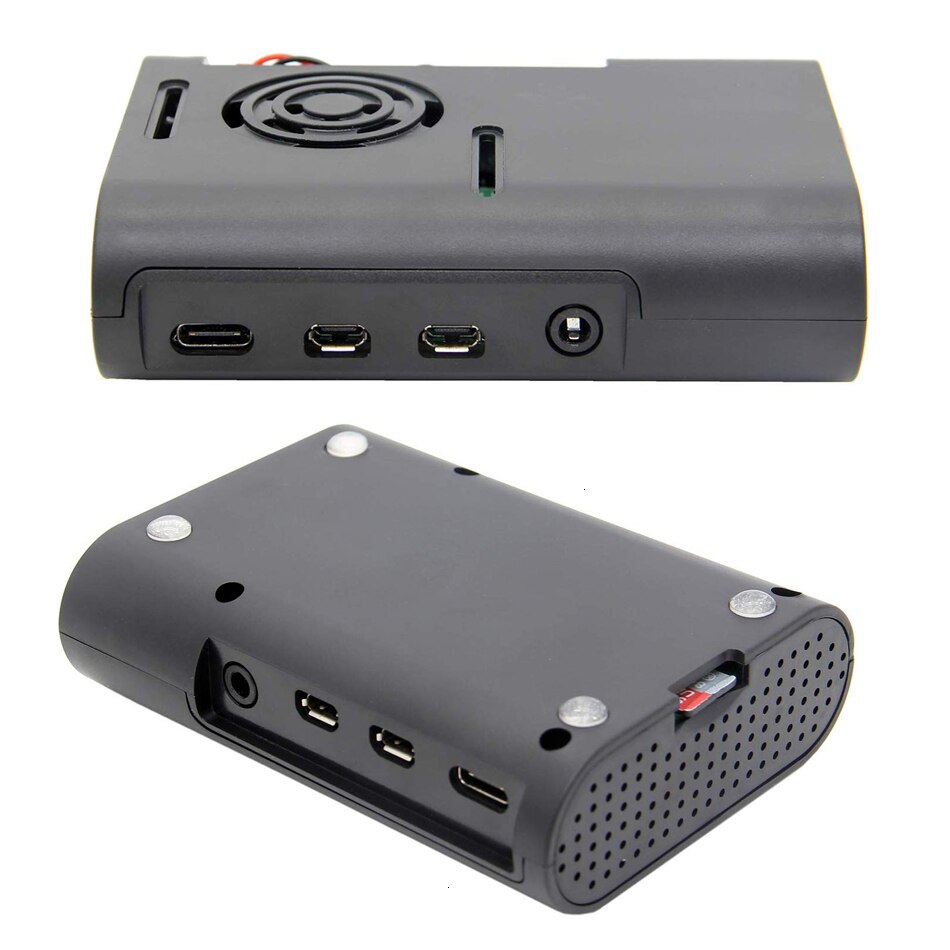 Raspberry Pi 4 Case, raspberry Pi 4 Model B Beschermende ABS Case met Koelventilator + Aluminium Heatsinks voor Raspberry Pi 4B