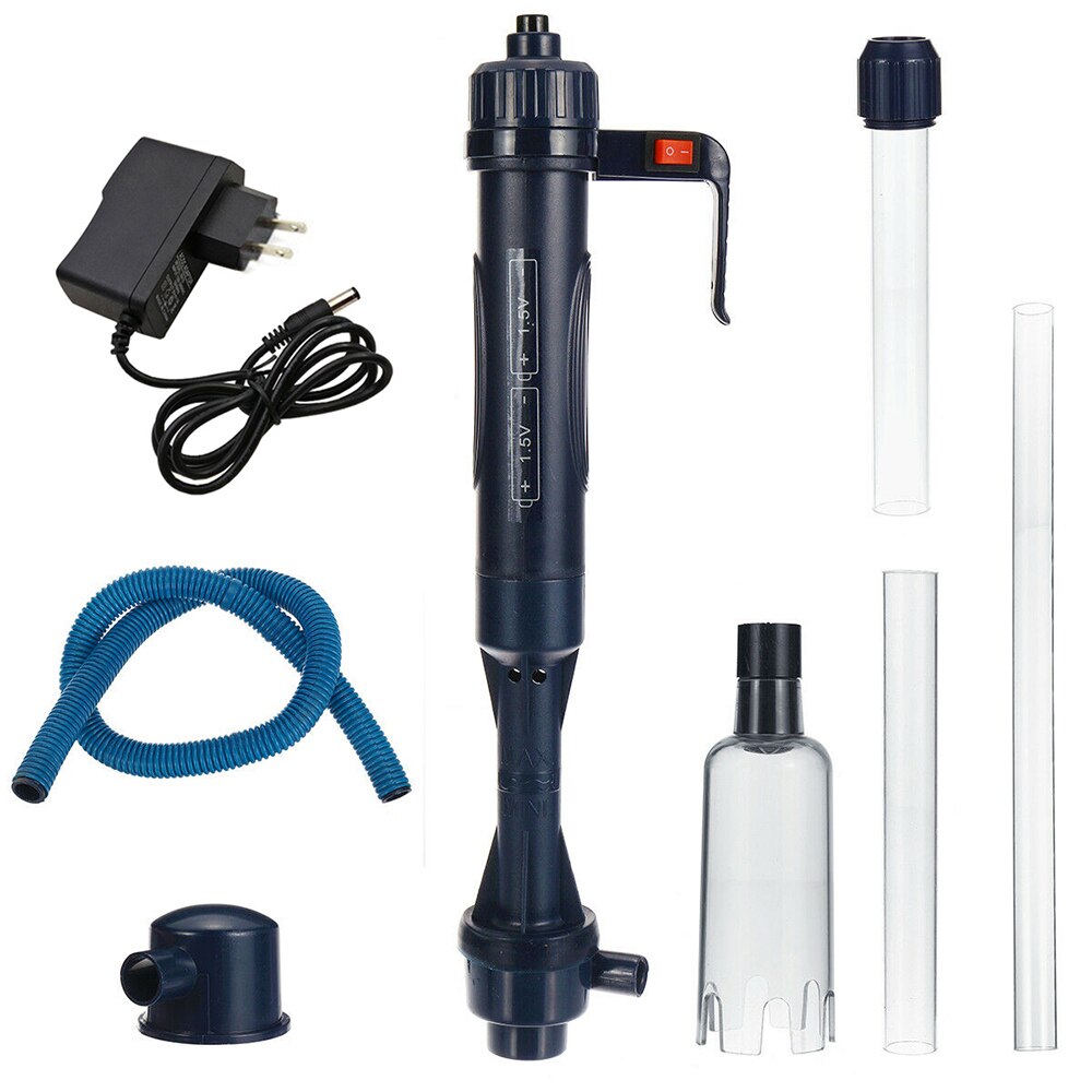 Elektrische Aquarium Water Verandering Pomp Cleaning Tools Water Changer Bodemreinigers Siphon Voor Aquarium Water Filter Pomp: Blauw