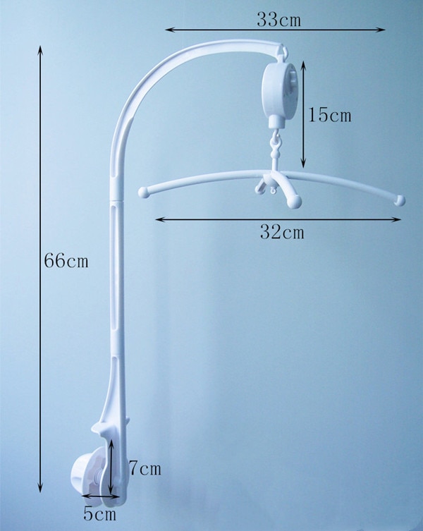 72cm Baby Bed Hanging Rattles Toys Hanger DIY Hanging Baby Crib Mobile Bed Bell Toy Holder 360 Degree Rotate Arm Bracket Set