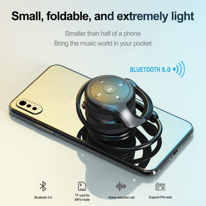 Draadloze sporthoofdtelefoons, hoofdtelefoons voor op de achterkant, stereo bluetooth hoofdtelefoons, nekband bluetooth 5.0 hoofdtelefoons