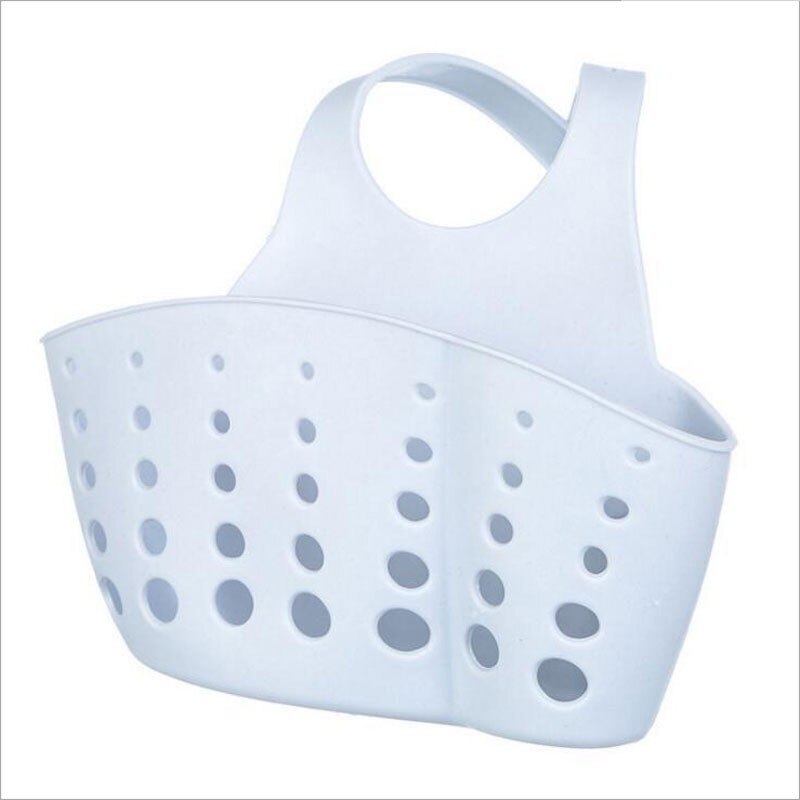 Évier de cuisine éponge stockage suspendu panier réglable bouton pression Type Drain support robinet stockage Drain paniers ménage: Bleu ciel