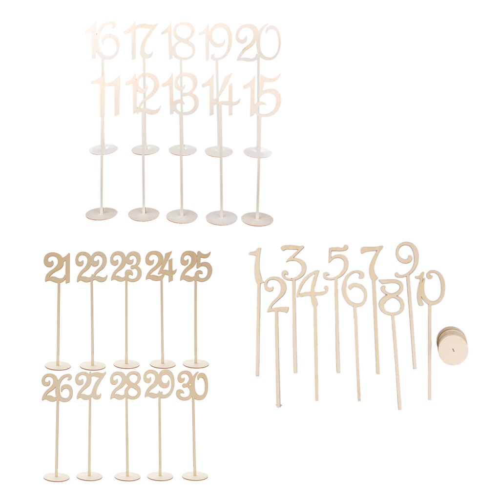 30 Stuks Houten 1- 30 Tafel Nummer Borden Wedding Party Home Decoration