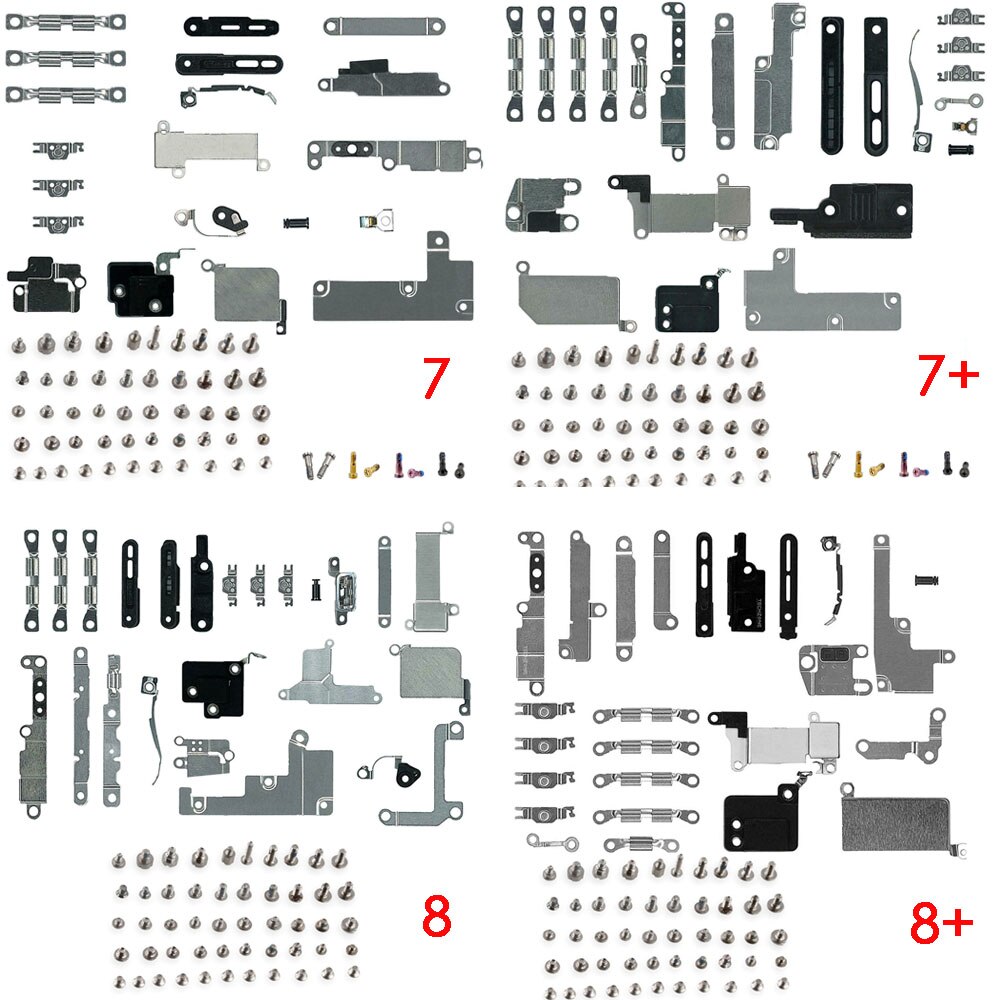 complete Small Metal Internal Bracket Kits + Full Set Screws For iPhone 7 7 Plus 8 8 Plus mobile phone parts