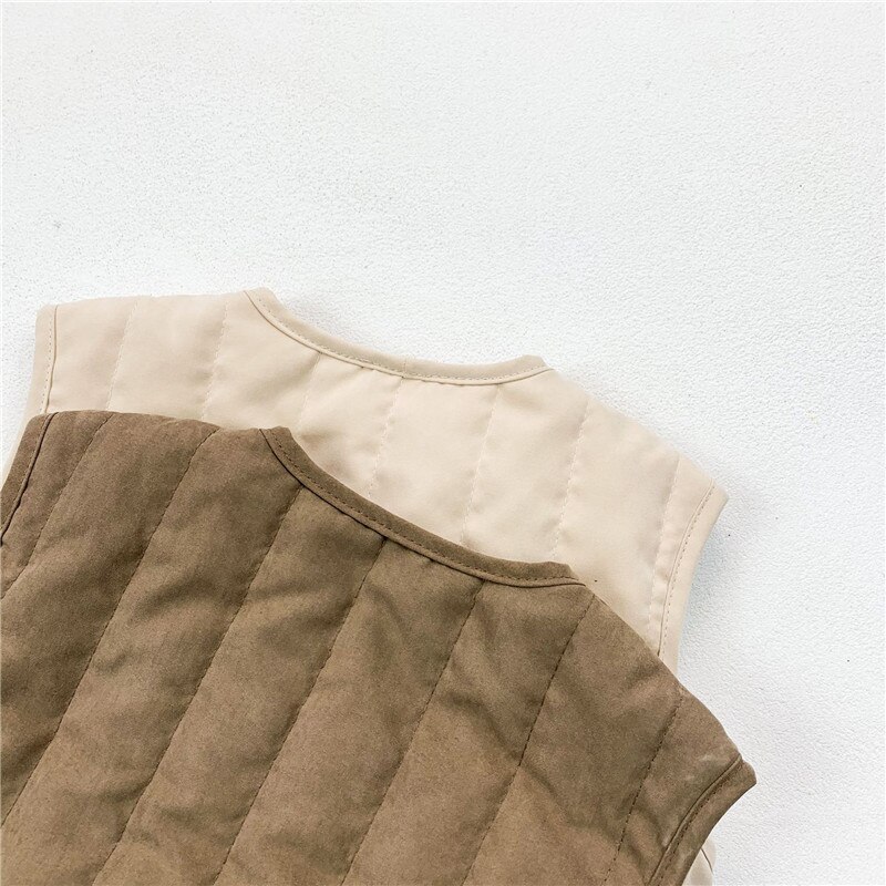 Baby Vest Jongens Meisjes Warm Winter Katoenen Jas Met Hoed Dikke Paded Vest Puffer Outfit Kinderen Kleding