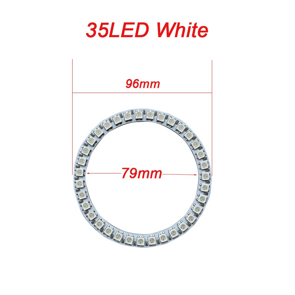 WS2812B Addressable Led Pixel Ring 8/16/24/35/45/60Leds WS2812 5050 RGB Led Diode Ring Color IC Built-in LED: black