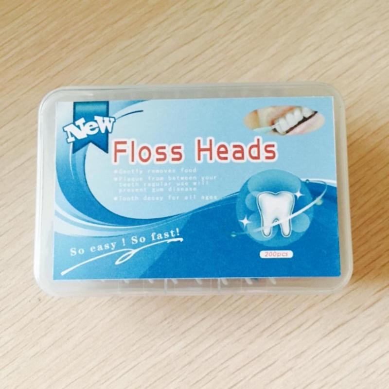 200pcs Double Head Dental Floss Hygiene Plastic Interdental Brush Tooth Healthy Clean Oral Care Toothpick Teeth Clean Sticks