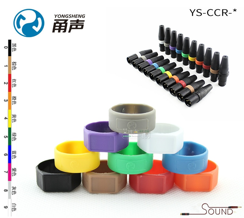 YONGSHENG-anillo de Color YS-CCR para YS136N / YS137N XLR, anillo marcador multicolor a prueba de rollos, 10 colores