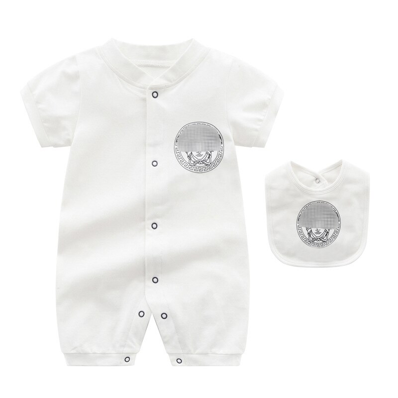 été enfant en bas âge bébé fille vêtements unisexe coton à manches courtes mince section o-cou -né bébé garçon pyjama barboteuse: WHITE / 3-6M