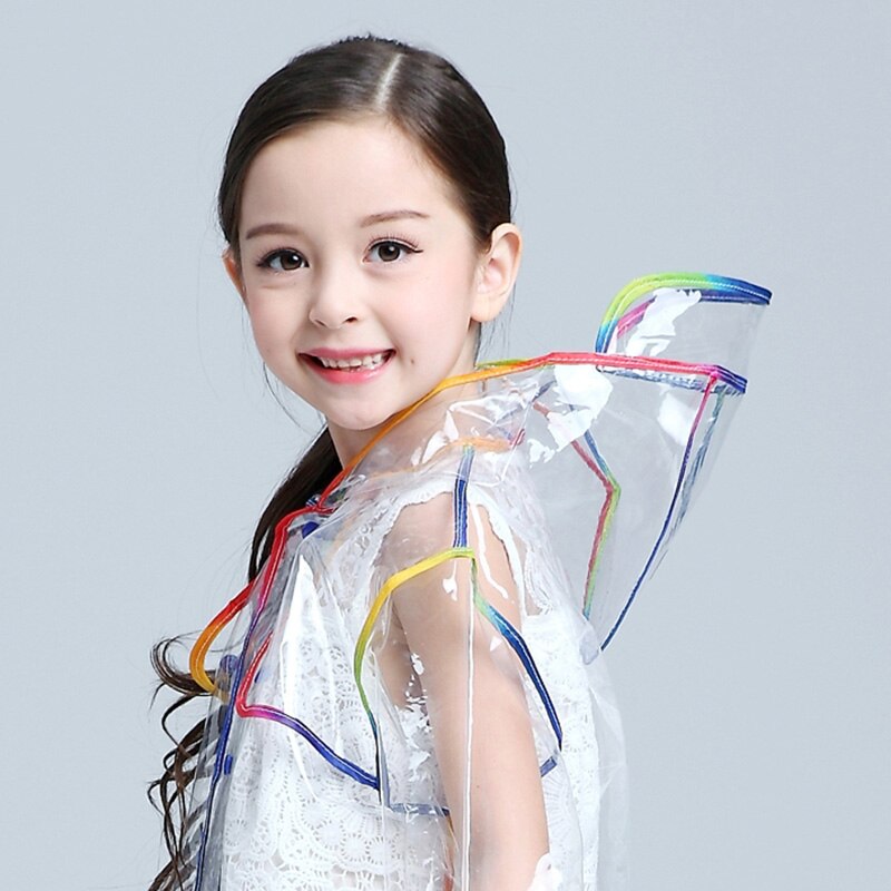 Impermeable de goma eva transparente para niños, impermeable con capucha para exterior, para viajar, acampar al aire libre