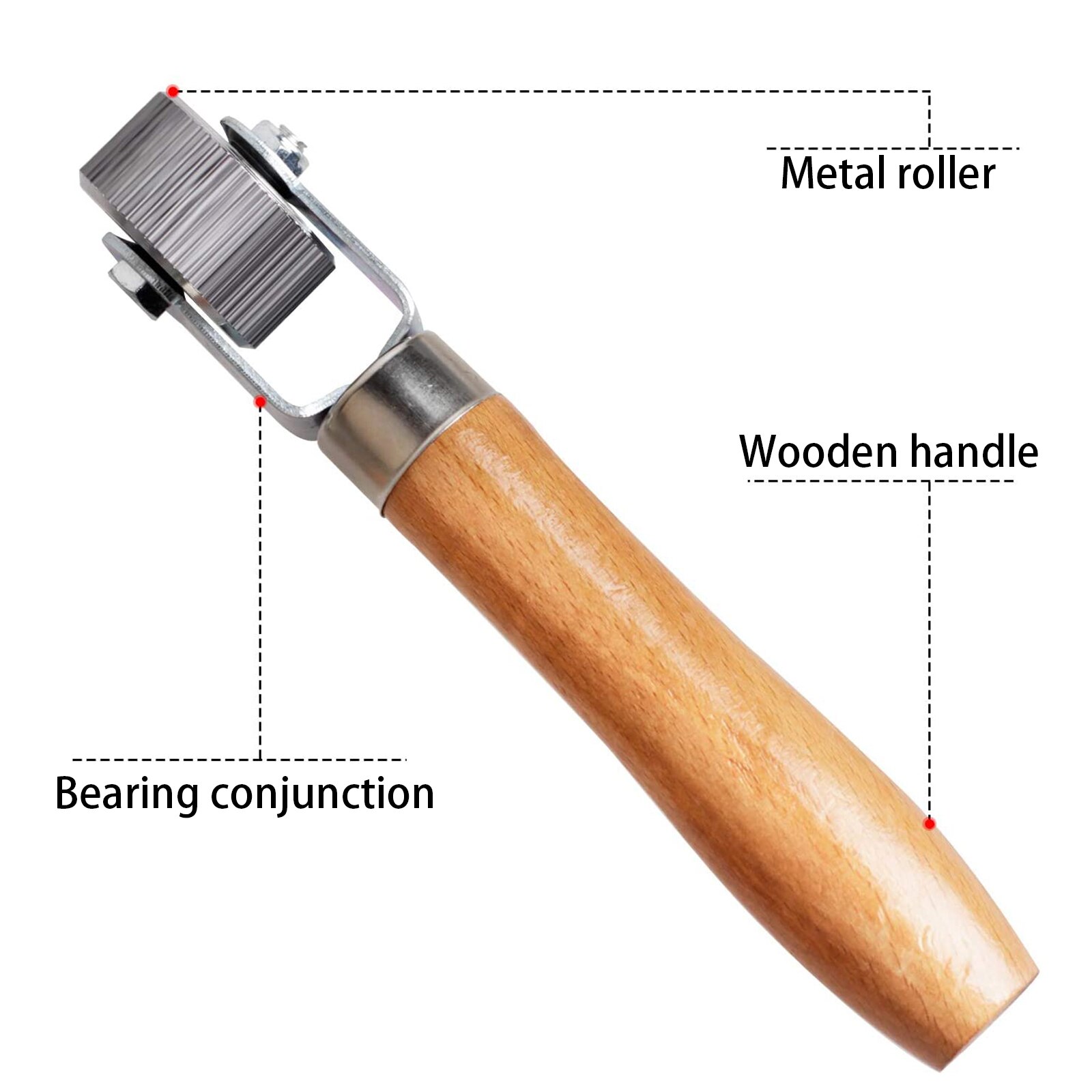 Wooden Handle Tire Tyre Patch Roller Stitcher Puncture Repair Tube Tool Ball Bearing Car Truck Tyres Bicycle Repair Tools