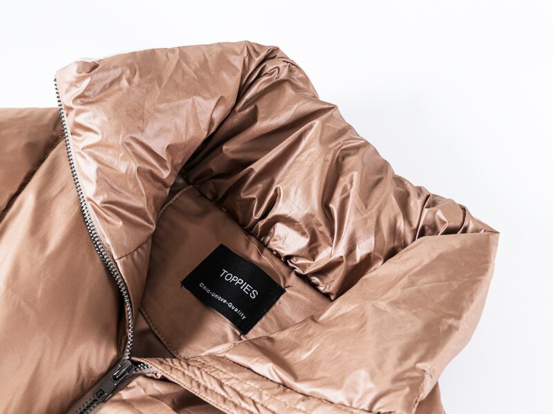 Toppies-abrigo de invierno de gran tamaño para mujer, chaqueta acolchada, ropa cálida más gruesa, prendas de vestir holgadas