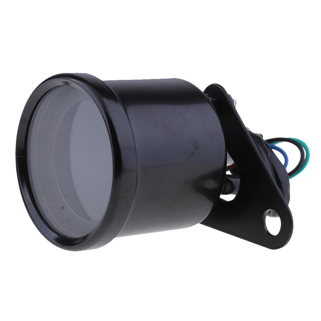 12V Motor LED Digital Display Speedometer Tachometer Odometer Gauge - Black