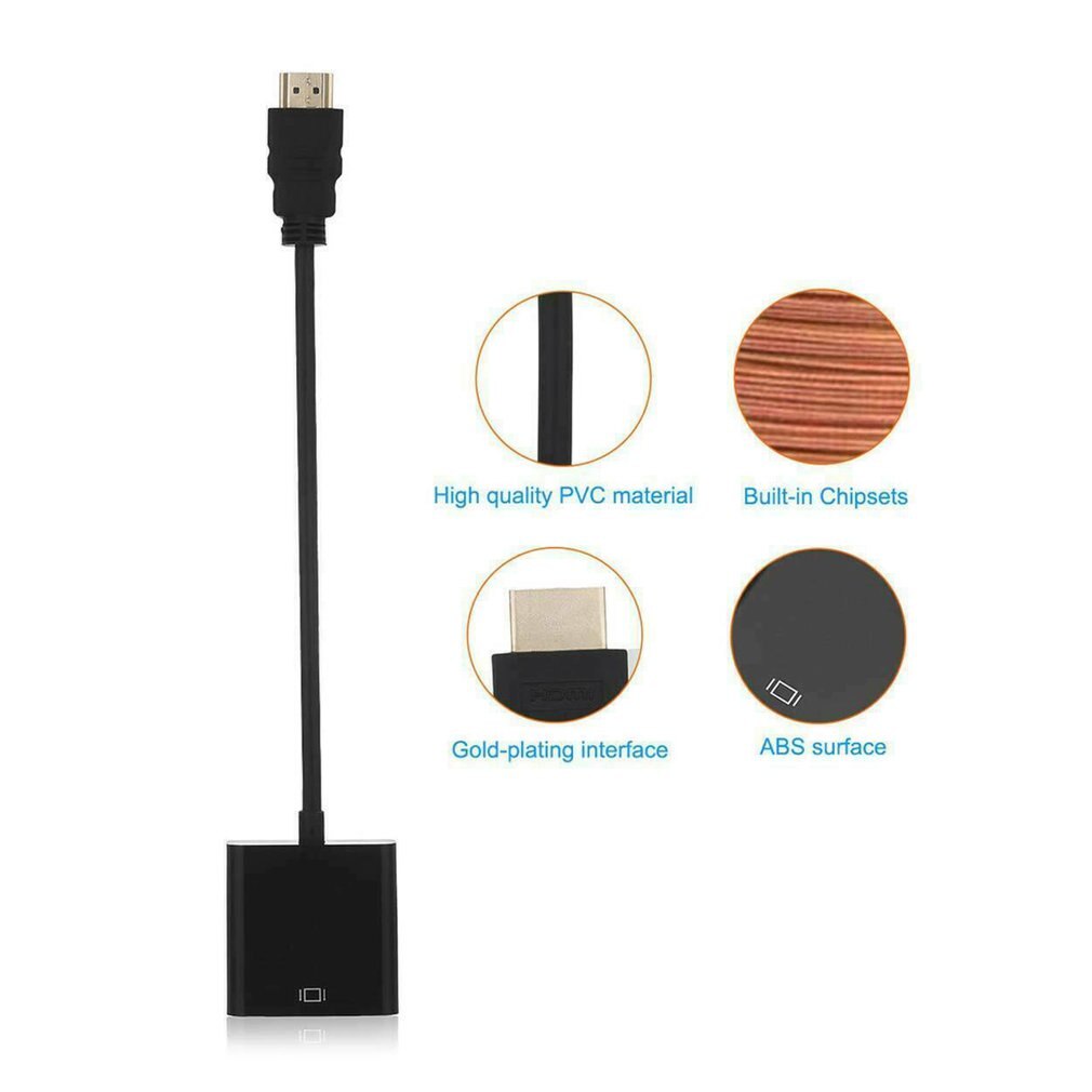 1080P HDMI male to VGA female video cable converter adapter For PC Monitor NoteBook Laptop HD DVD HD DV