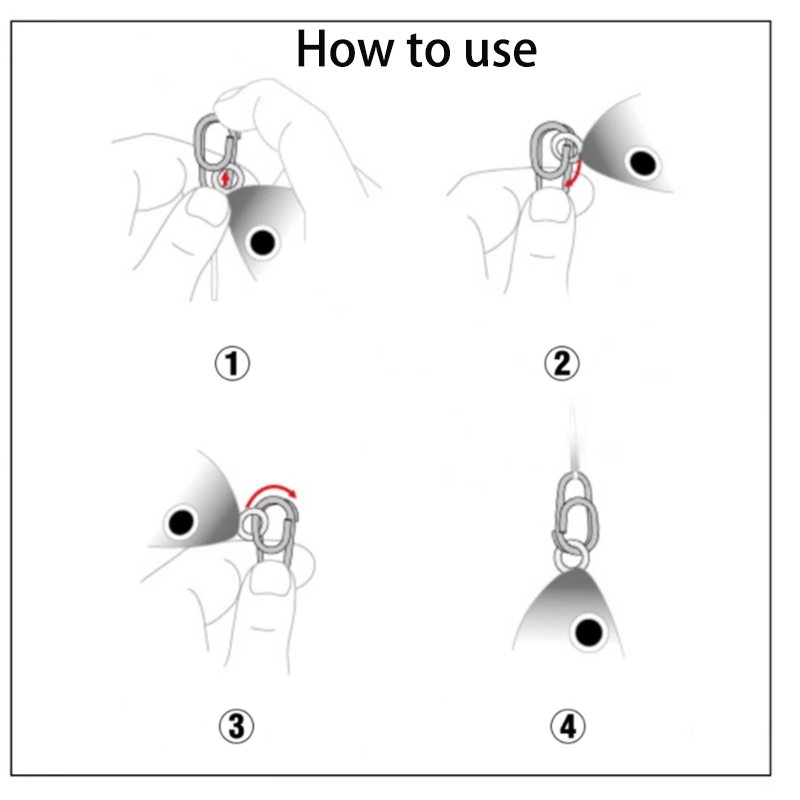 Connecteur de pêche à enroulement pivotant, en acier inoxydable, avec roulement à billes, Clip de pêche à encliquetage rapide, 10 à 50 pièces