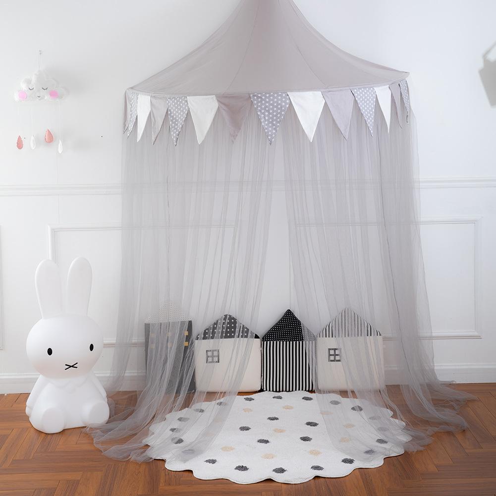 Roze Baby Kids Bed Luifel Klamboe Lezen Hoek Layout Half Moon Spel Huis Bed Kasteel Tent Room Decor Voor meisjes Jongens