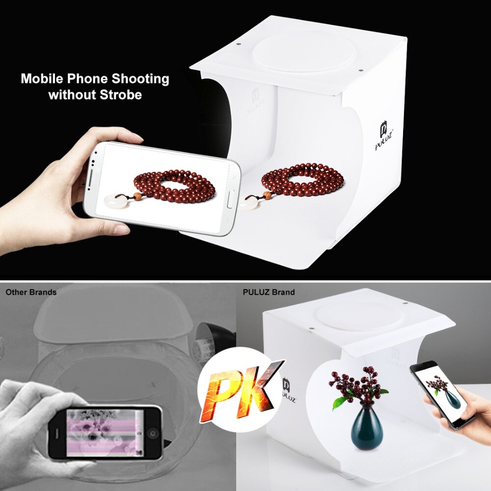 20*20cm Mini Folding Studio Diffuse Soft Box Lightbox LED Light Black White Photography Background Photo Studio box