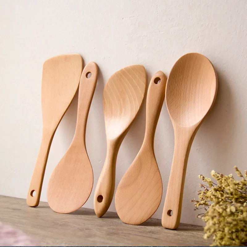 Cuillère à Riz en Bois de 3 Types, Cuillère à Riz de , à Sushi, Ustensiles de Table, Gadgets de Cuisine