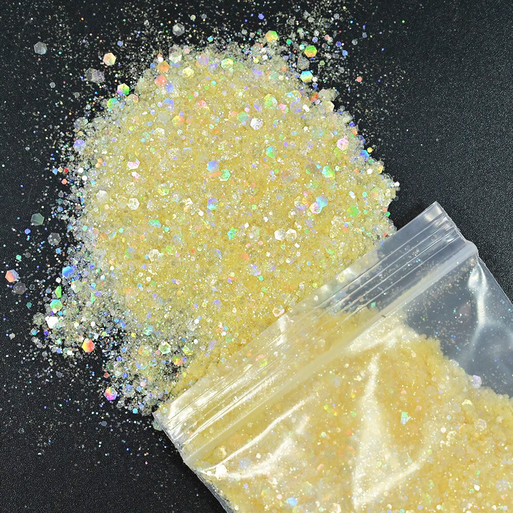 50 gram negle diamant glitter pailletter ,21 farve hvid symfoni serie/hexagon/holografisk/ neglekunst lak manicure dekoration #fd15: 7
