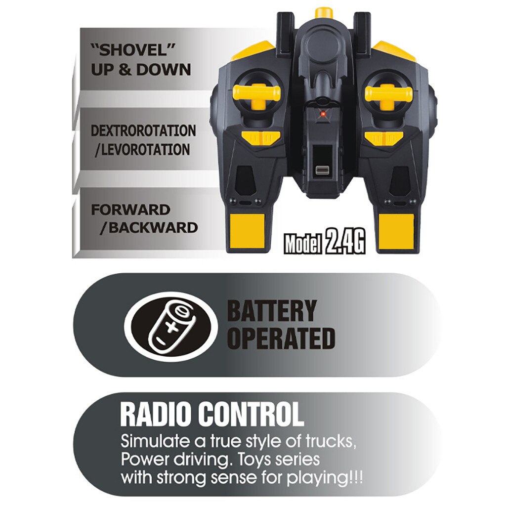 Full-Featured Rc Graafmachine 2.4G Rc 1:18 Techniek Voertuig 8ch Elektrische Bouw Crawler Tractor Kinderen Speelgoed Трактор