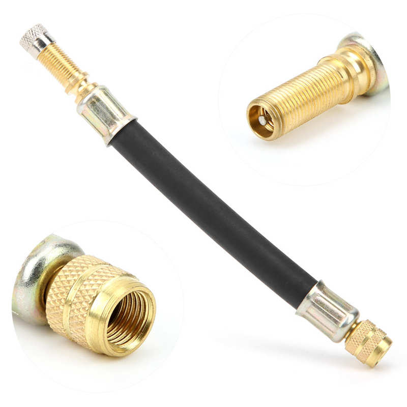 Tire Valve Extender 5.5in Flexible Rubber Tyre Valve Extension Adapter Inflation Tool Accessory for Truck Van Bus