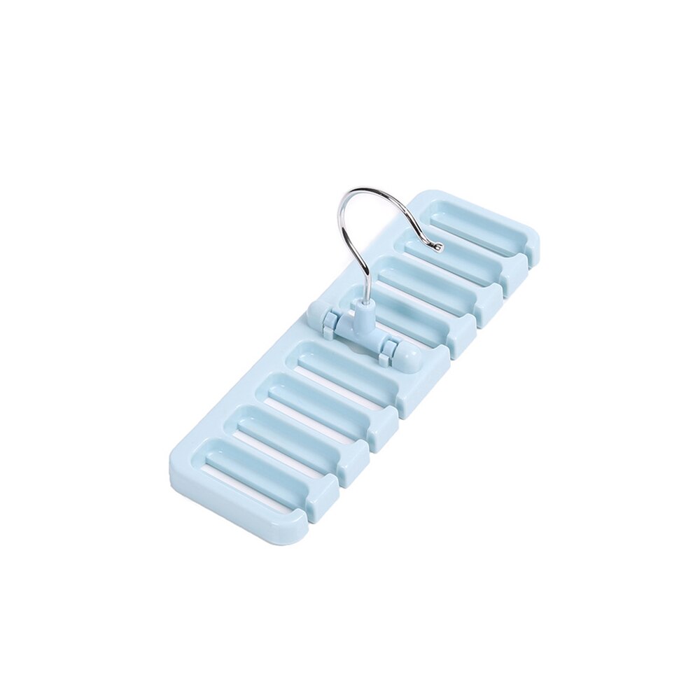 Multi-function Storage Rack Tie Belt Organizer 8-hole Rotating Ties Hanger Holder Save space Wardrobe Finishing Rack: Blue