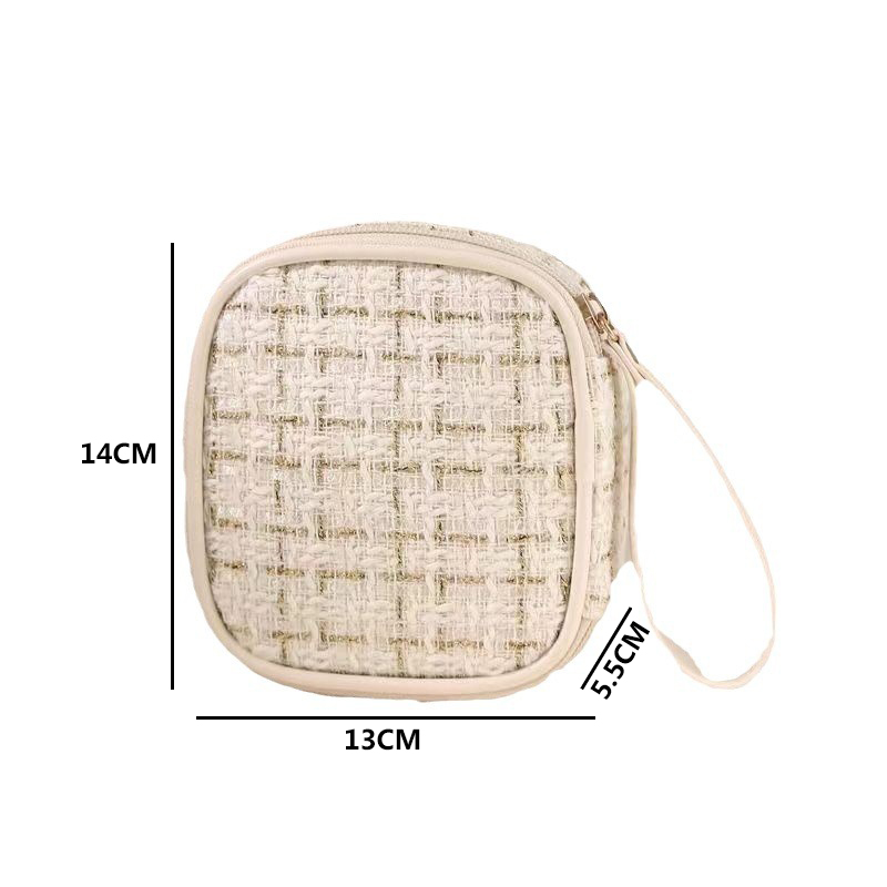 Simple Mini Makeup Storage Bag Ladies Portable Lipstick Key Coin Data Line Organizer Pouch Girl Sanitary Napkins Tote Bag