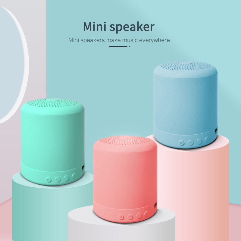 1pc Macaron Small Bluetooth Speaker Hi-Res 300M Audio Extended Bass Treble Wireless HiFi Portable Speaker High Bass Speaker