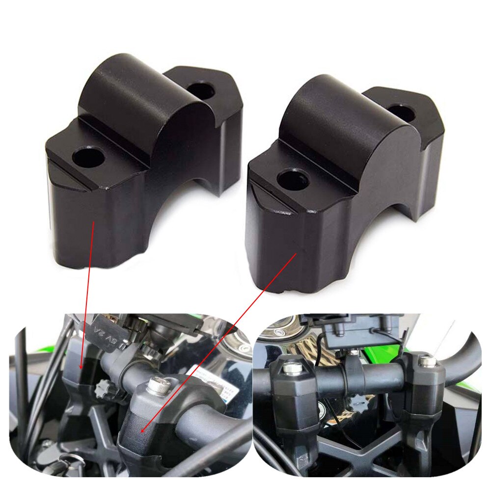 Rehausseur de guidon en alliage d&#39;aluminium noir, pour Kawasaki Versys 1000 –