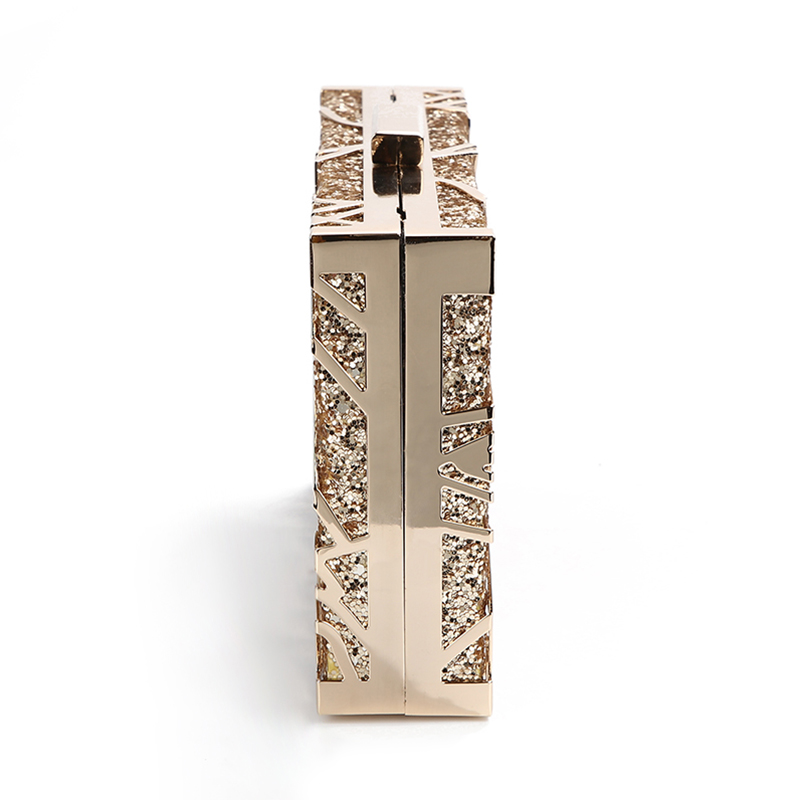 Metall geometrisk gull clutch vesker paljett clutch veske luksus veske dame vesker skulderveske  zd1349