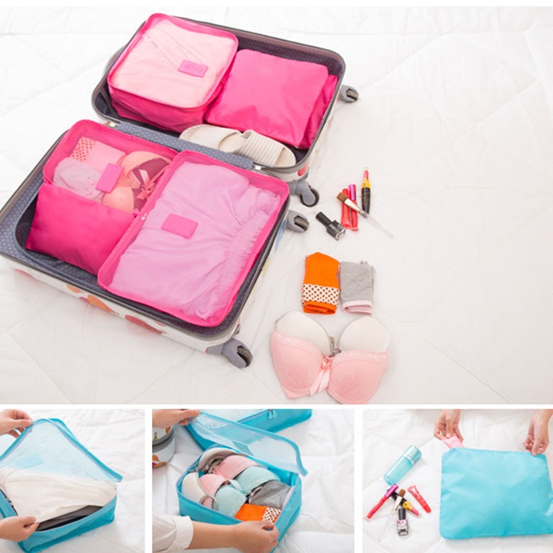 6 Stks/set Reizen Opbergtas Kleren Tidy Pouch Bagage Organizer Draagbare Opslag Case Ye