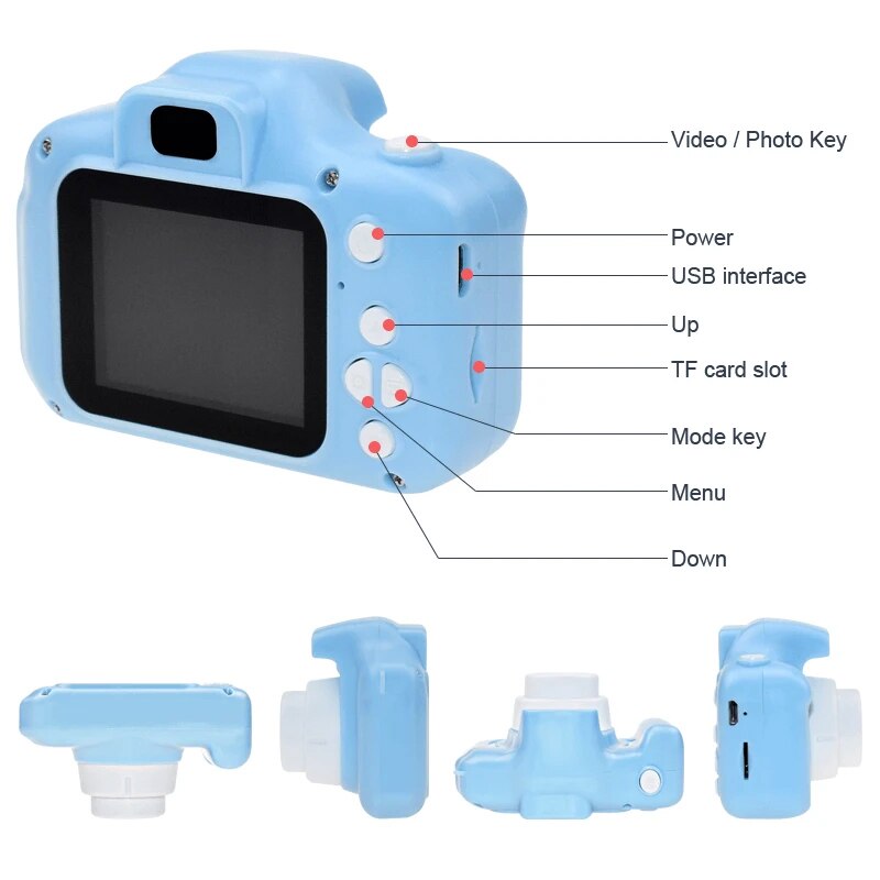 Digitale kindercamera hd foto video multifunctionele camera educatief speelgoed ondersteuning meerdere talen geheugenkaart  nc99