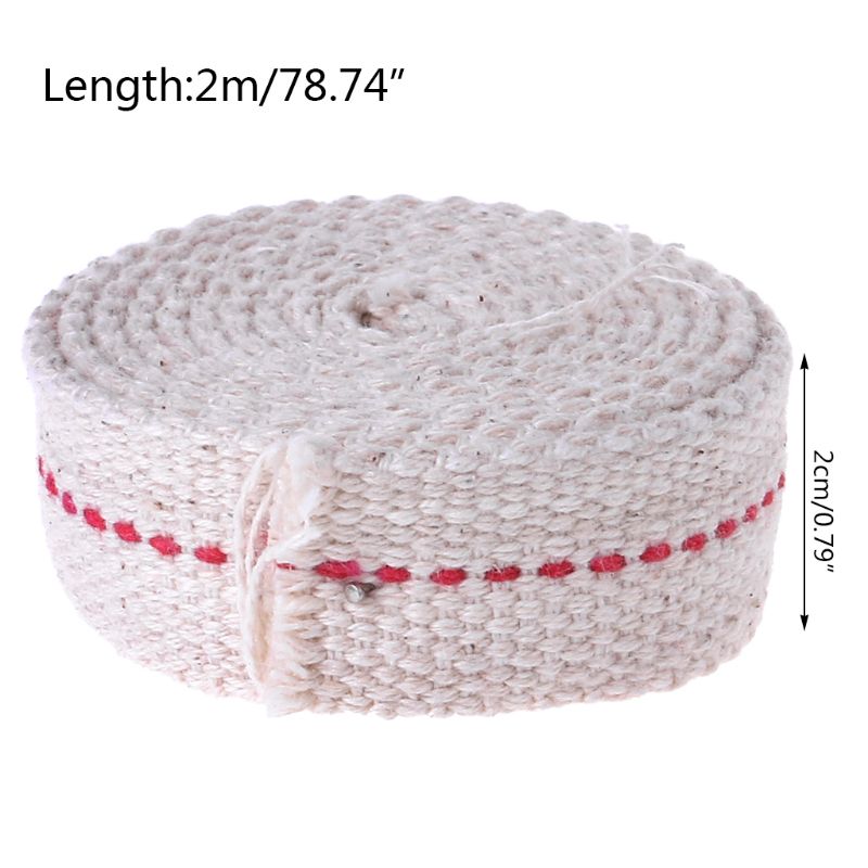Premium Olie Lamp Mate Platte Katoen Olie Lantaarn Kerosine Lamp Lont Rood Stitch 0.79in Breed 3.3ft Roll HX6D