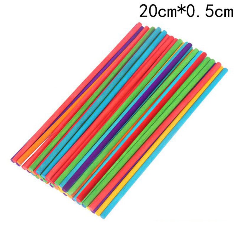50 unids/pack Color plástico palo de piruleta palitos para colocar en pasteles de Chocolate pastel de azúcar caramelo palitos de piruletas bricolaje molde herramienta: 20x0.5cm 