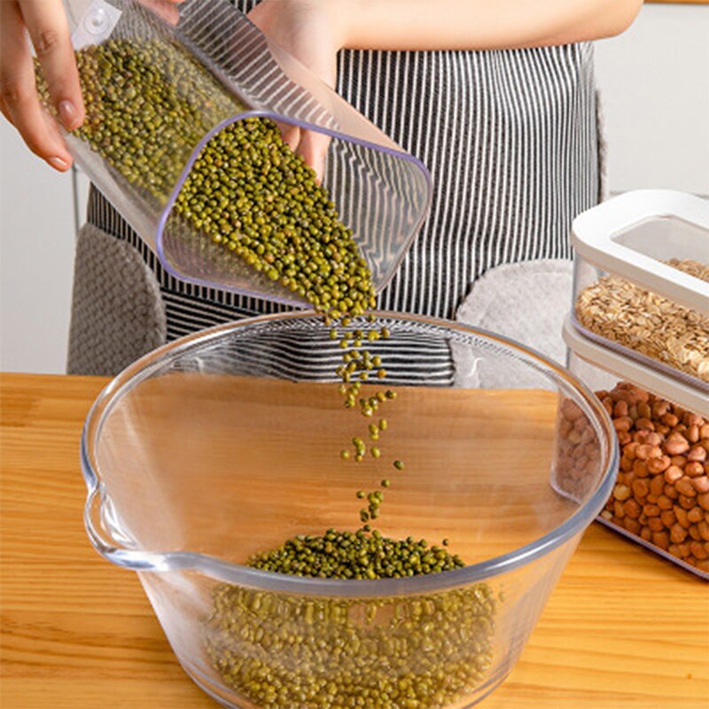 Contenedor de almacenamiento de cocina, refrigerador de cocina, caja de fideos, cereales, fruta seca, tanque de almacenamiento de aperitivos, tanque sellado transparente